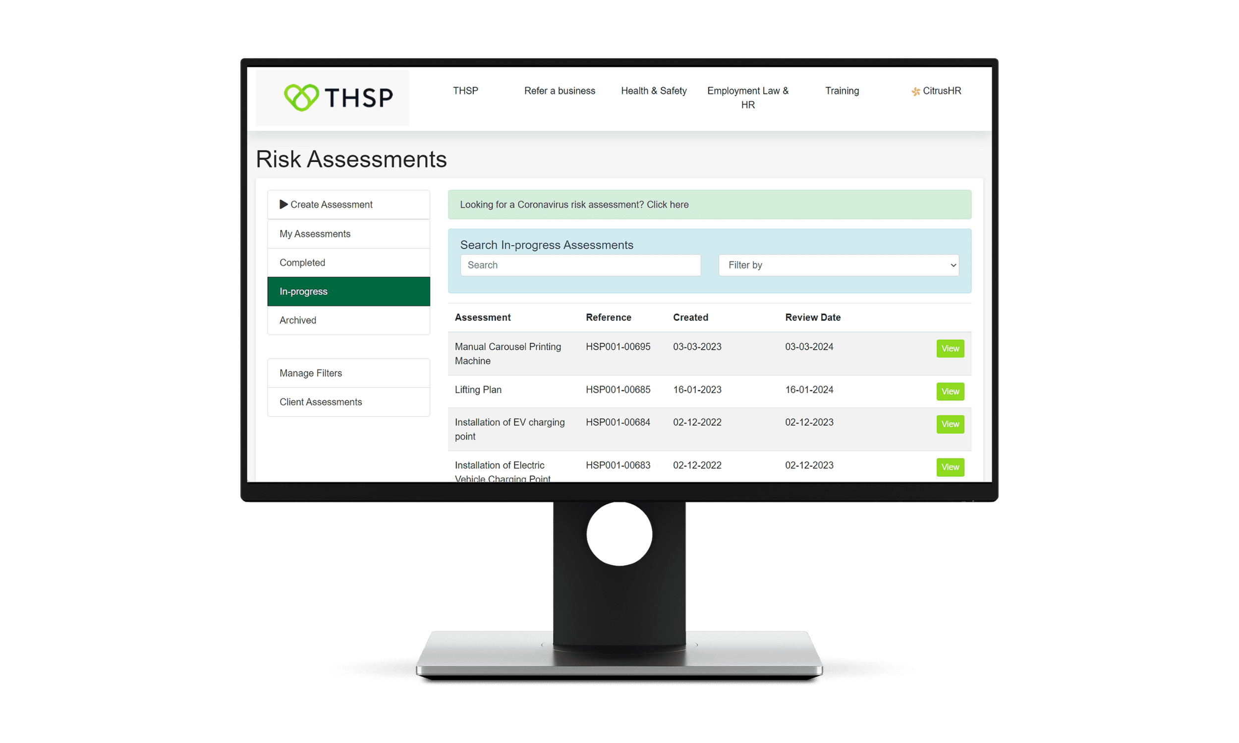 THSP's Risk Assessment Builder Dashboard